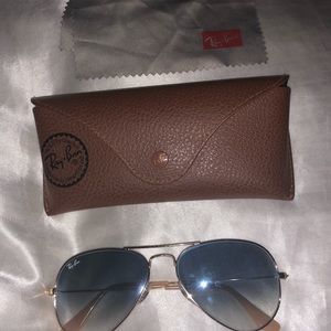 Authentic Ray-Ban Aviator Sunglasses blue gradient